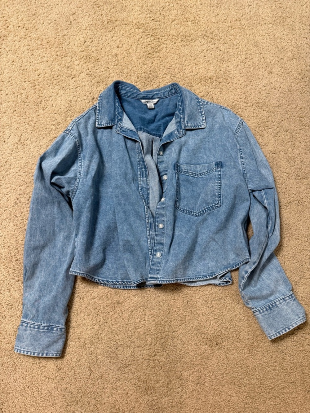 American Eagle Outfitters Light Blue Denim Shirt